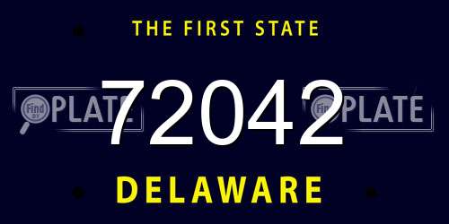 72042 Delaware License Plate