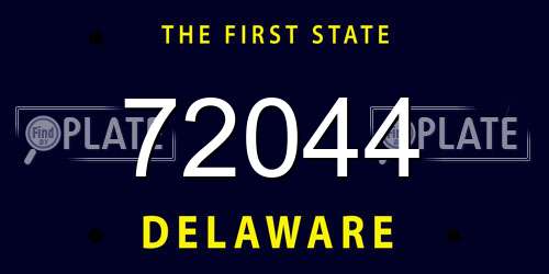 72044 Delaware License Plate
