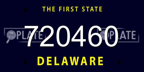 720460 Delaware License Plate