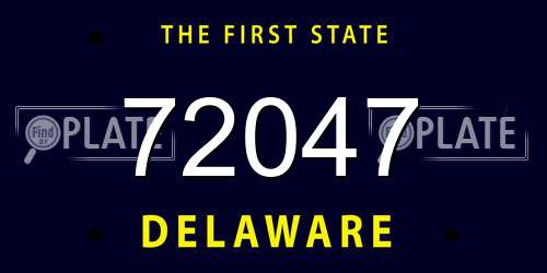 72047 Delaware License Plate