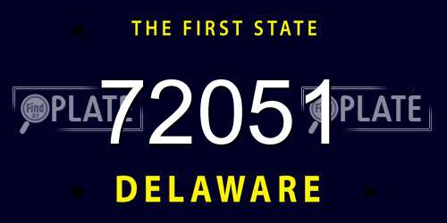 72051 Delaware License Plate