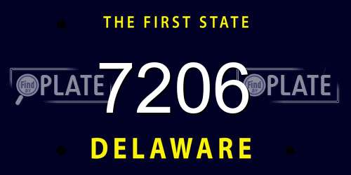 7206 Delaware License Plate
