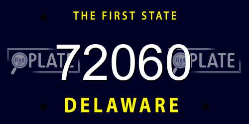 72060 Delaware License Plate