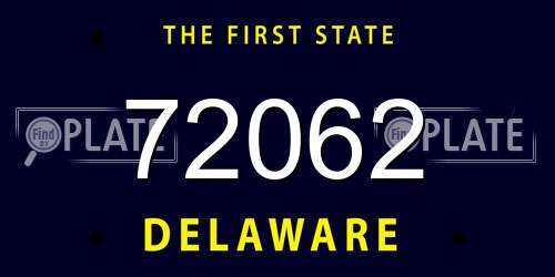 72062 Delaware License Plate