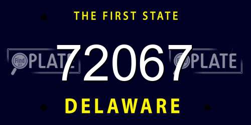 72067 Delaware License Plate