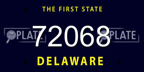 72068 Delaware License Plate