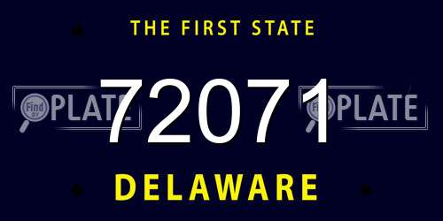 72071 Delaware License Plate