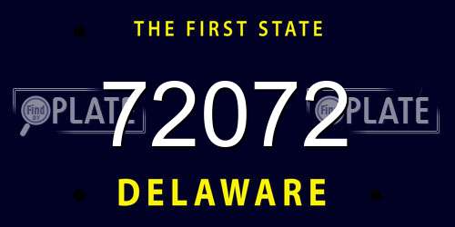 72072 Delaware License Plate