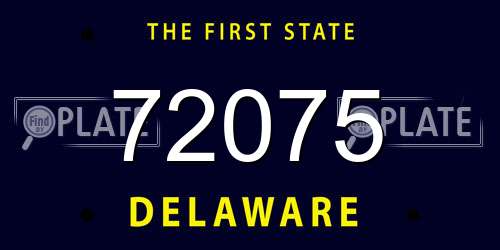 72075 Delaware License Plate