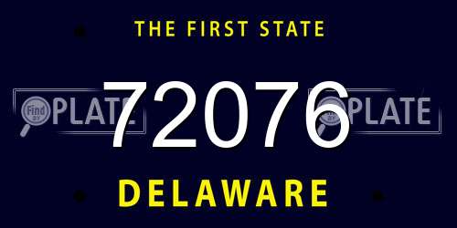 72076 Delaware License Plate