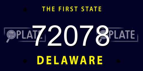 72078 Delaware License Plate