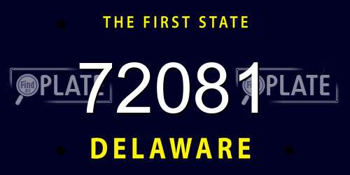 72081 Delaware License Plate