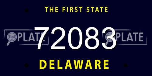 72083 Delaware License Plate