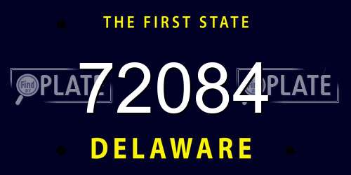 72084 Delaware License Plate