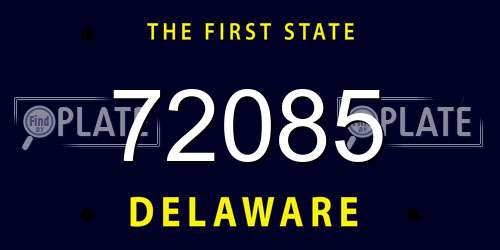 72085 Delaware License Plate