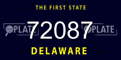 72087 Delaware License Plate