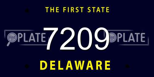 7209 Delaware License Plate