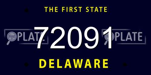 72091 Delaware License Plate