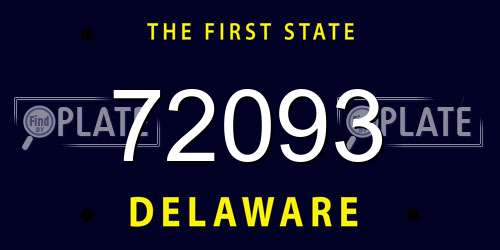 72093 Delaware License Plate