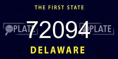 72094 Delaware License Plate
