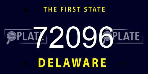 72096 Delaware License Plate