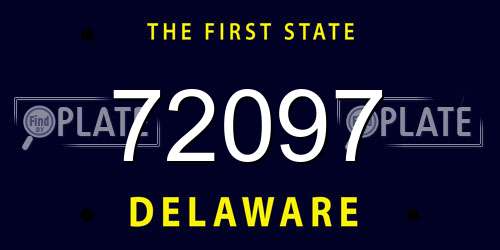 72097 Delaware License Plate