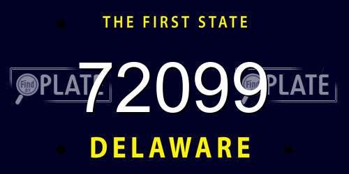 72099 Delaware License Plate