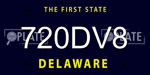 720DV8 Delaware License Plate