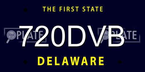 720DVB Delaware License Plate