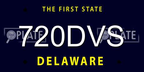 720DVS Delaware License Plate