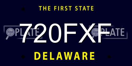 720FXF Delaware License Plate