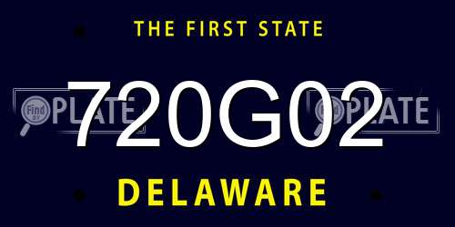 720G02 Delaware License Plate