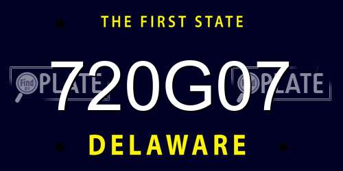 720G07 Delaware License Plate