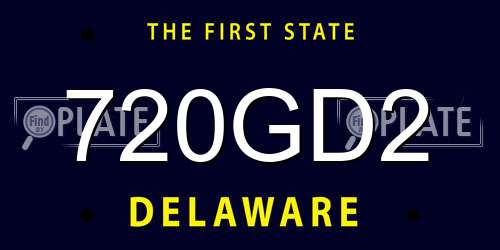 720GD2 Delaware License Plate