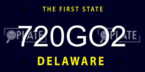 720GO2 Delaware License Plate