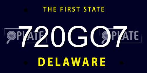 720GO7 Delaware License Plate
