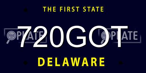 720GOT Delaware License Plate