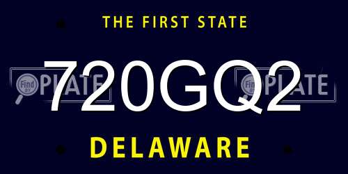 720GQ2 Delaware License Plate