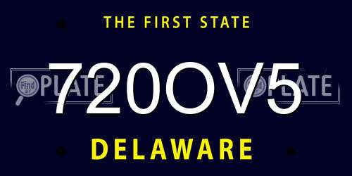 720OV5 Delaware License Plate
