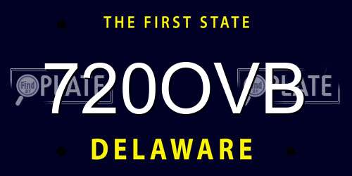 720OVB Delaware License Plate
