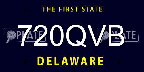 720QVB Delaware License Plate