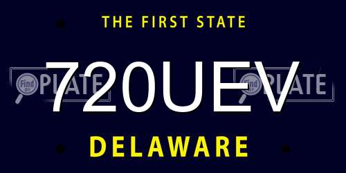720UEV Delaware License Plate