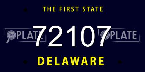 72107 Delaware License Plate