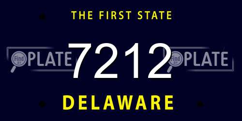7212 Delaware License Plate