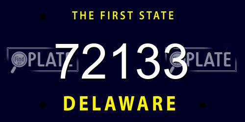 72133 Delaware License Plate