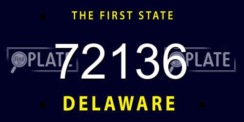 72136 Delaware License Plate