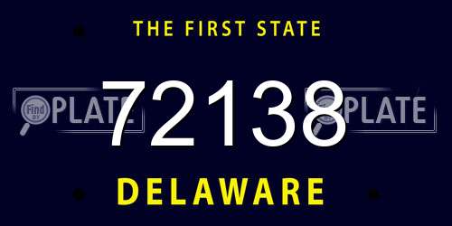 72138 Delaware License Plate