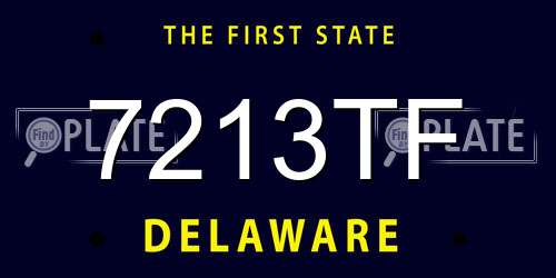 7213TF Delaware License Plate