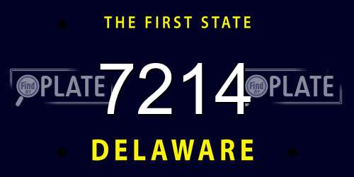 7214 Delaware License Plate