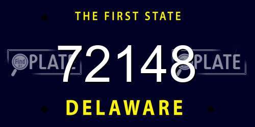 72148 Delaware License Plate